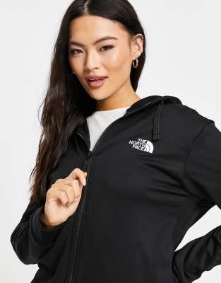 north face black zip hoodie women's