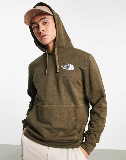 The North Face Exploration small logo hoodie in olive green