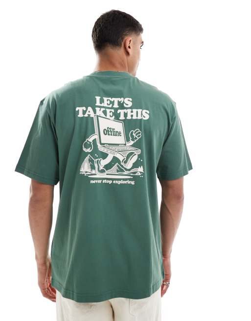 The North Face Explore backprint oversized t-shirt in washed