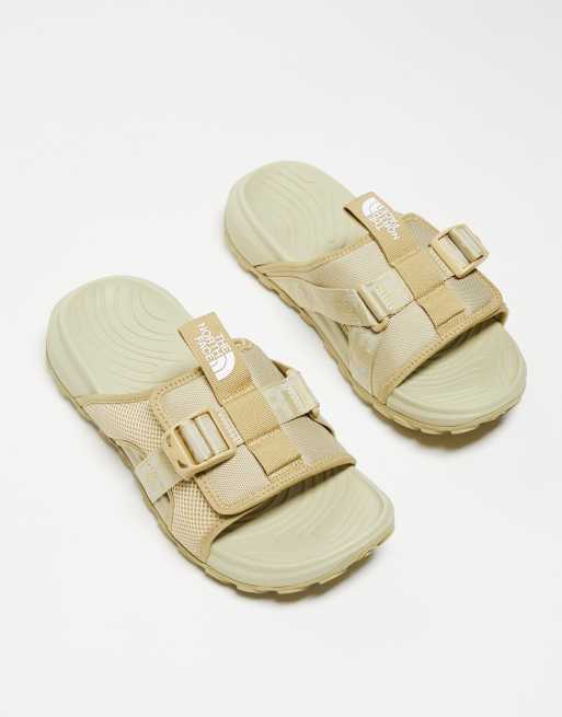 The North Face Explore Camp chunky sliders in beige