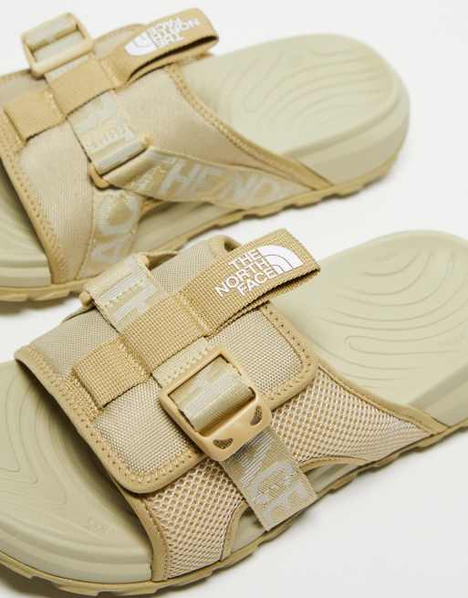 The North Face Explore Camp chunky sliders in beige | ASOS