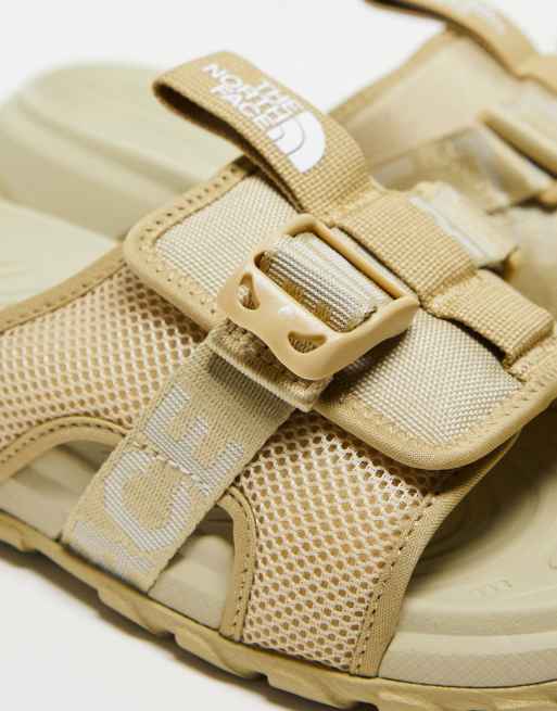 The North Face Explore Camp chunky sliders in beige | ASOS