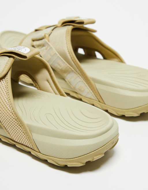The North Face Explore Camp chunky sliders in beige ASOS