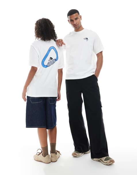 The North Face Explore Carabiner unisex relaxed back print t-shirt in white - view 1