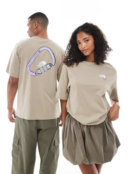The North Face Explore Carabiner unisex relaxed backprint t-shirt in grey - view 1