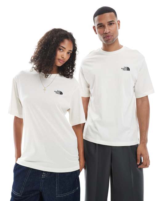 The North Face - Explore Gear - T-shirt unisexe décontracté avec imprimé au dos - Blanc cassé, 4 de 4