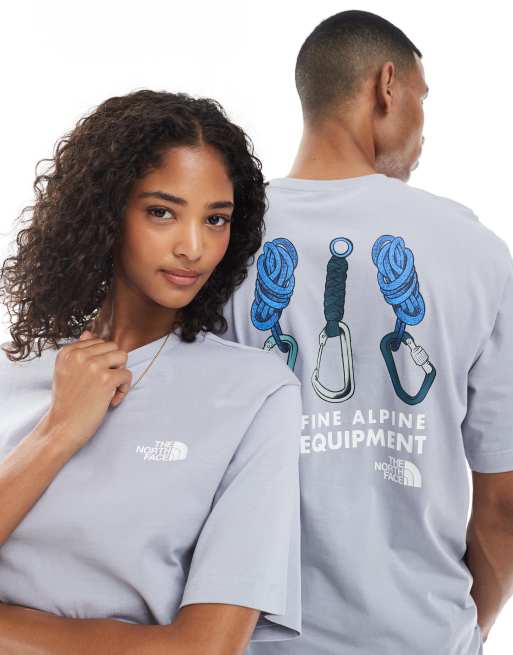 The North Face - Explore Gear - T-shirt unisexe décontracté avec imprimé au dos - Bleu clair, 4 de 4