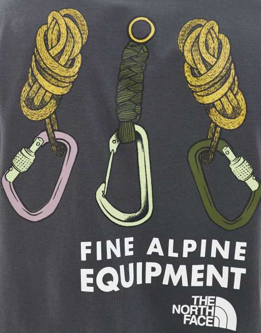 The North Face - Explore Gear - T-shirt unisexe décontracté avec imprimé au dos - Gris délavé, 3 de 4