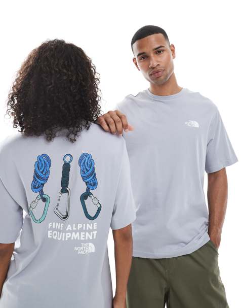 The North Face Explore Gear unisex relaxed back print t-shirt in light blue - view 1