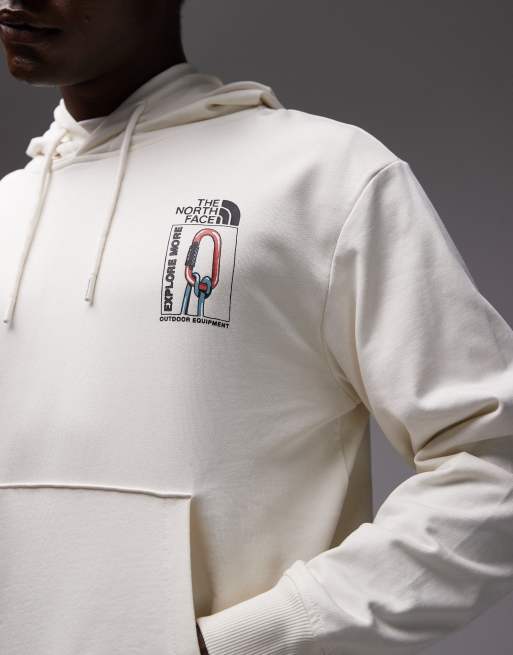 The North Face Explore Gear unisex relaxed logo hoodie in off white, 5 of 5