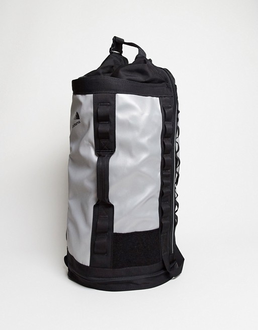 The North Face Explore Haulaback small backpack in reflective silver
