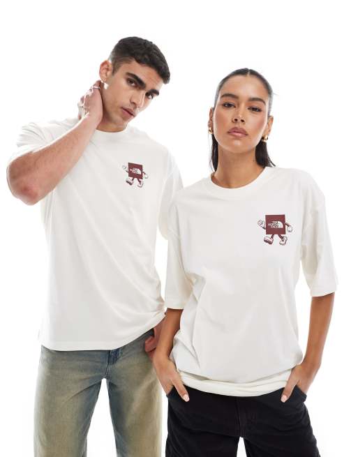 The North Face – Explore – Naturvit t-shirt i oversize med tryck baktill, 4 av 4