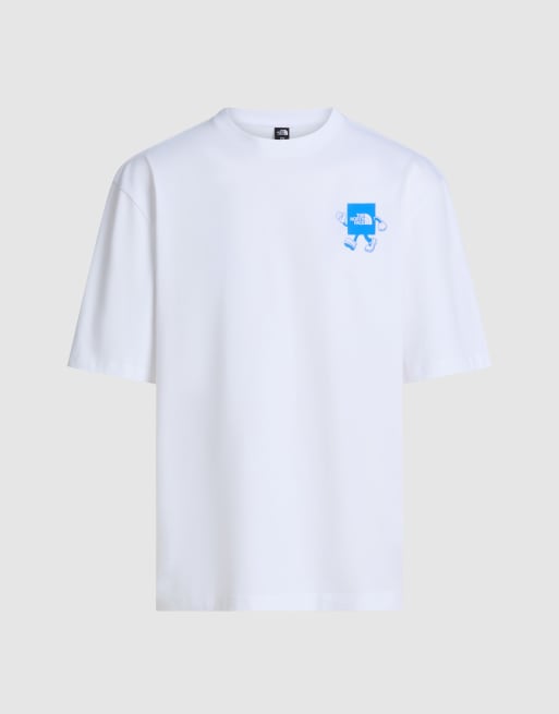 The North Face - Explore - Oversized T-shirt met korte mouwen in wit en marineblauw, 3 van 4