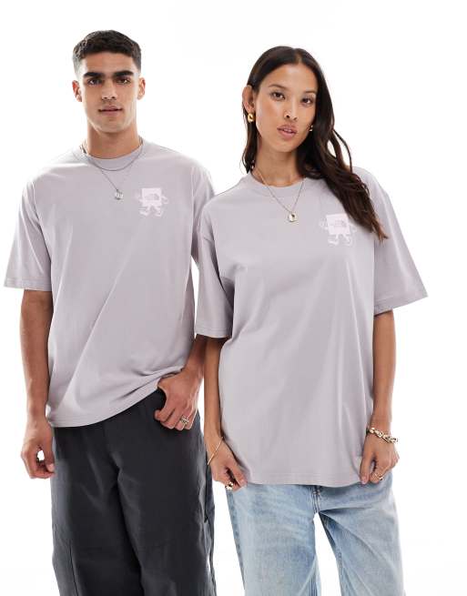 The North Face - Explore - Oversized T-shirt met print op de achterkant in pastelgrijs, 4 van 4