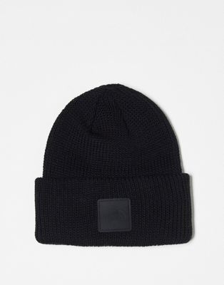 The North Face Explore ribbed beanie in black