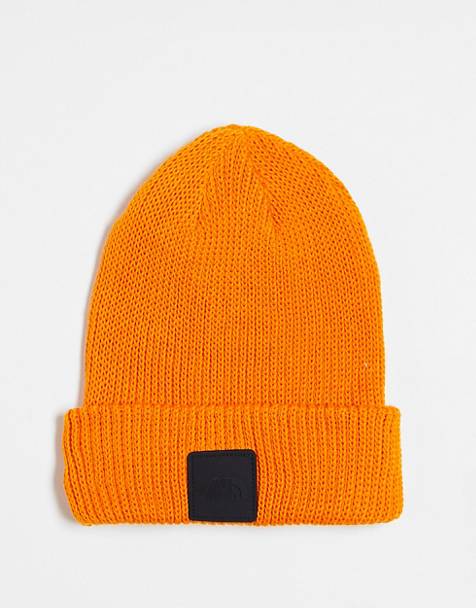 The North Face Explore ribbed beanie in orange