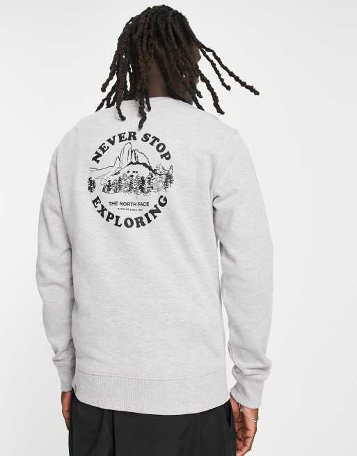 The North Face Exploring Circle back print sweatshirt in grey Exclusive at  ASOS