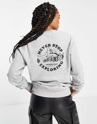The North Face Exploring Circle back print sweatshirt in grey Exclusive at ASOS - ASOS Price Checker