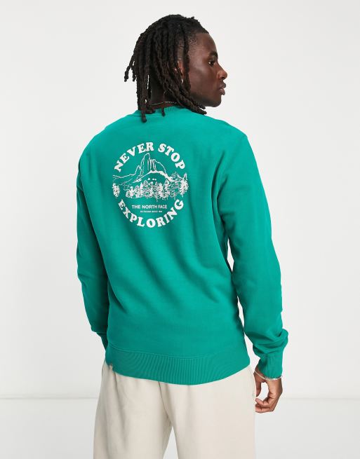 The North Face - Exploring Circle - Grøn sweatshirt med print bagpå - Kun hos ASOS