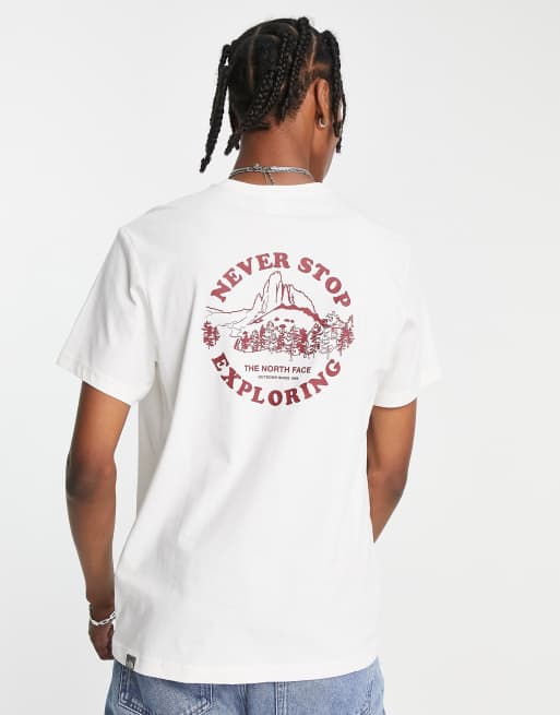 The North Face - Exploring Circle - T-shirt imprimé dans le dos - Blanc cassé - Exclusivité ASOS
