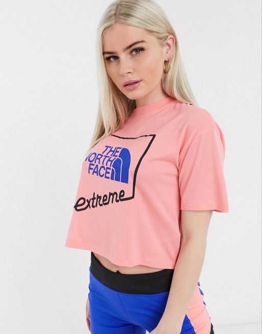 The North Face Extreme cropped t-shirt in pink | ASOS