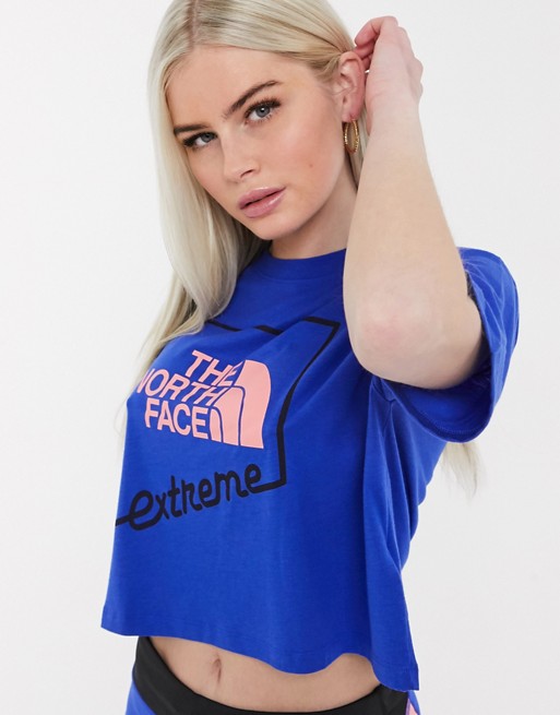 The North Face Extreme cropped t-shirt in blue