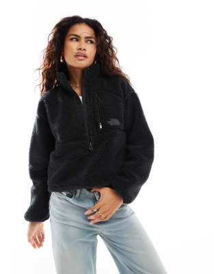 The North Face - Extreme - Fleece-Sweatshirt in Schwarz mit kurzem Reißverschluss, Tasche und Logo