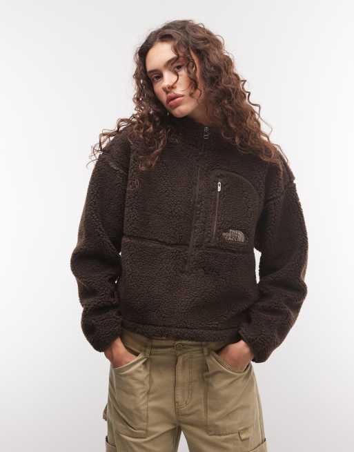 The North Face Extreme Pile 1/2 zip fleece in dark brown, 2 of 4