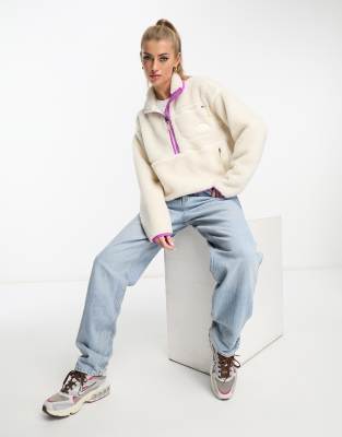 The North Face White Extreme Pile Sweatshirt In White