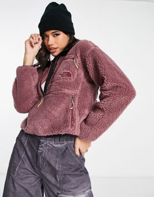 The North Face Extreme Pile 1/2 zip jacket in dark pink | ASOS