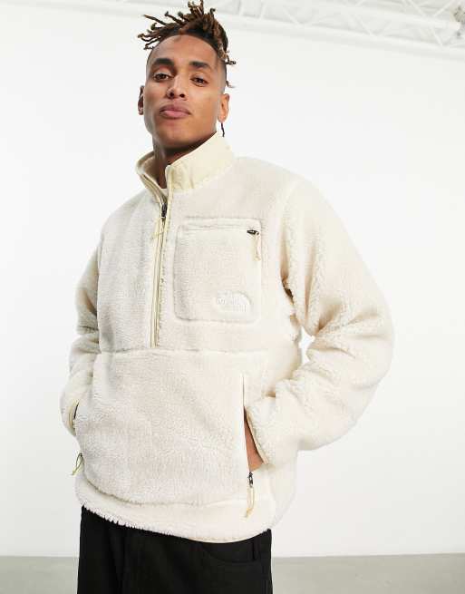 The North Face Extreme Pile 1 2 zip pullover jacket in off white