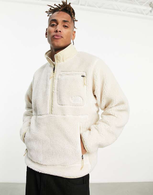 The North Face Extreme Pile 1/2 zip pullover jacket in off white