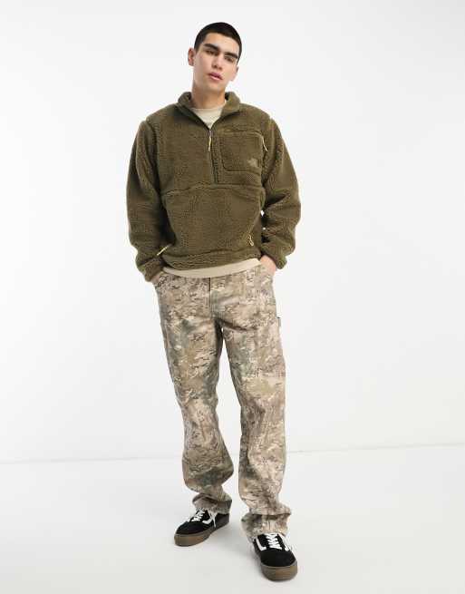 The North Face Heritage Extreme Pile Pullover Fleece Jacket in camo-Green