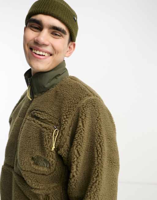 The North Face Extreme Pile 1/2 zip pullover jacket in olive green