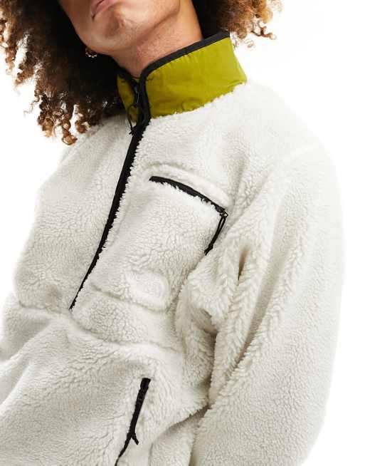 The North Face Extreme Pile 1/4 zip heavyweight fleece in off white, 3 of 4