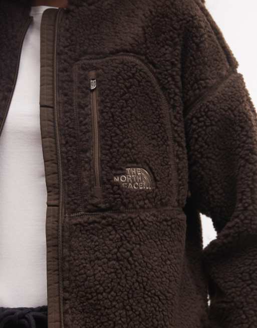The North Face Extreme Pile 2 full zip fleece in brown, 3 of 4