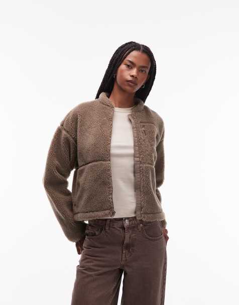 The North Face – Extreme Pile – Brun fleecejacka i teddy med dragkedja - view 1