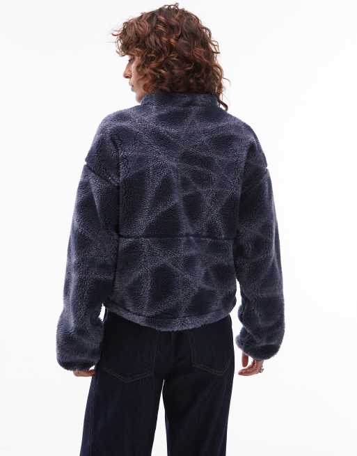 The North Face Extreme pile full zip borg fleece jacket in navy halo print, 4 of 4