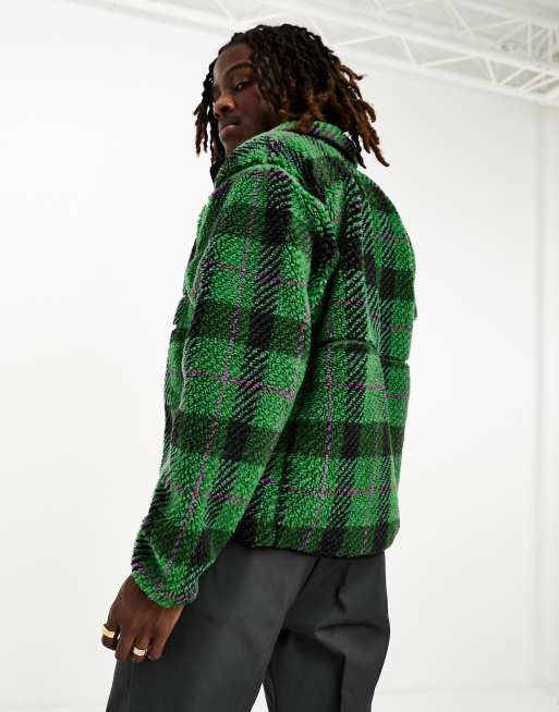 The North Face Extreme Pile full zip jacket in green plaid