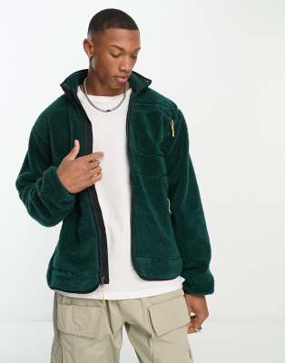 Green fleece zip store up