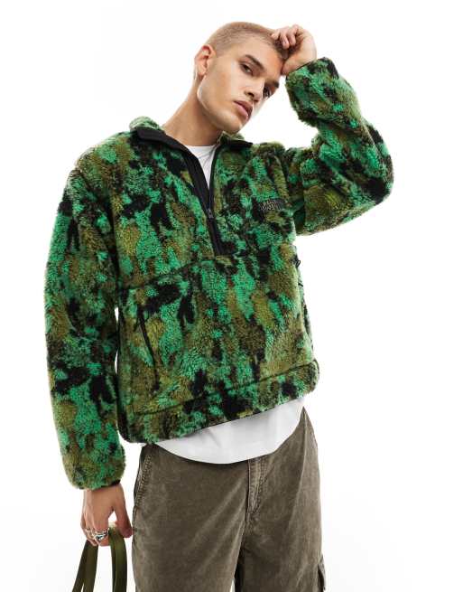 The North Face - Extreme Pile - Giacca verde mimetico in pile con zip corta, 2 di 4