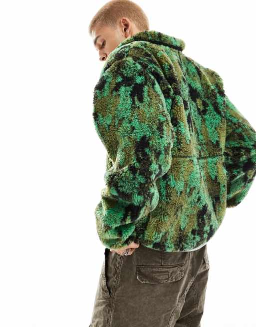 The North Face - Extreme Pile - Giacca verde mimetico in pile con zip corta, 4 di 4
