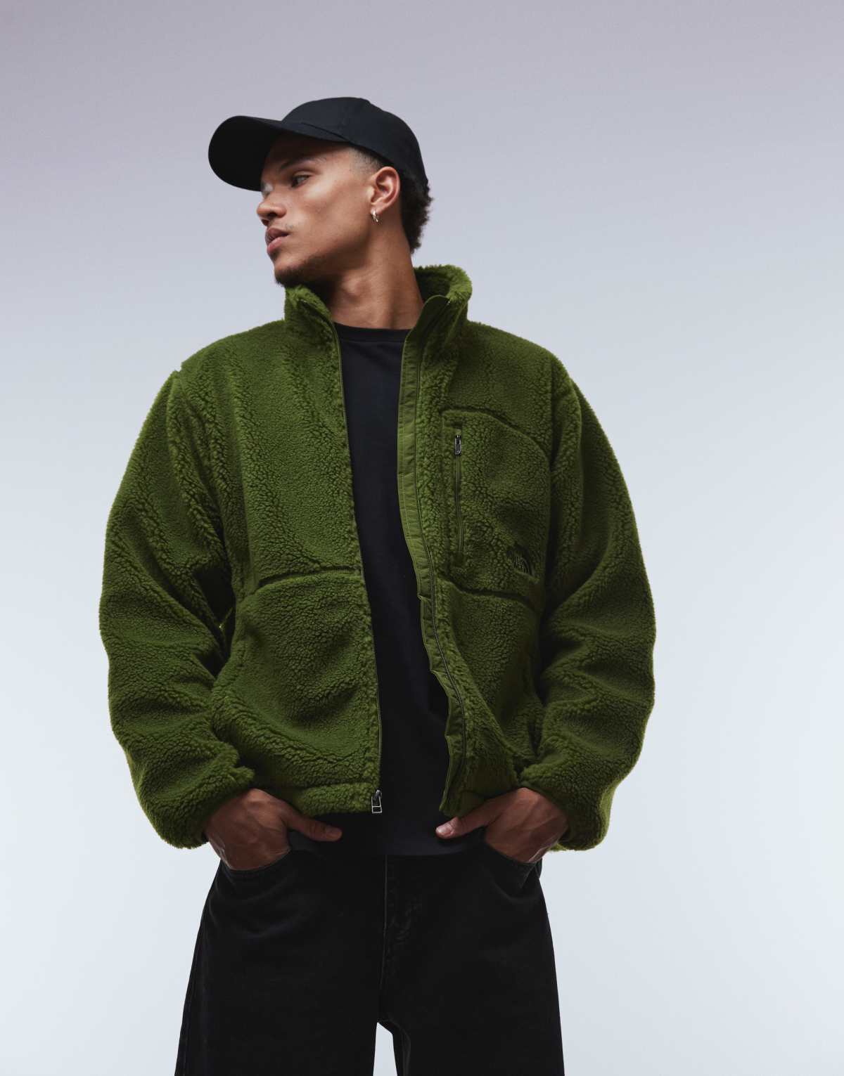 The North Face Extreme Pile heavy borg full zip fleece jacket in green