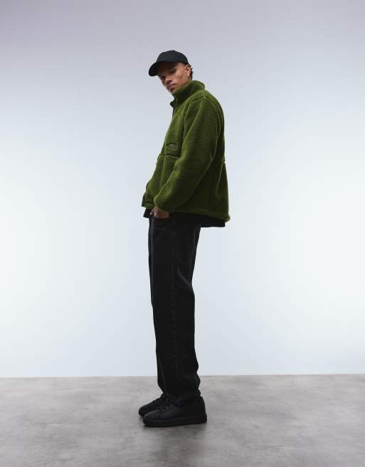 The North Face Extreme Pile heavy borg full zip fleece jacket in green
