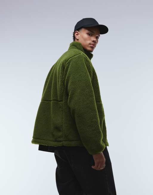 Full Zip Thick Fleece Coat Men's Warm Fleece Lined Hooded Jacket