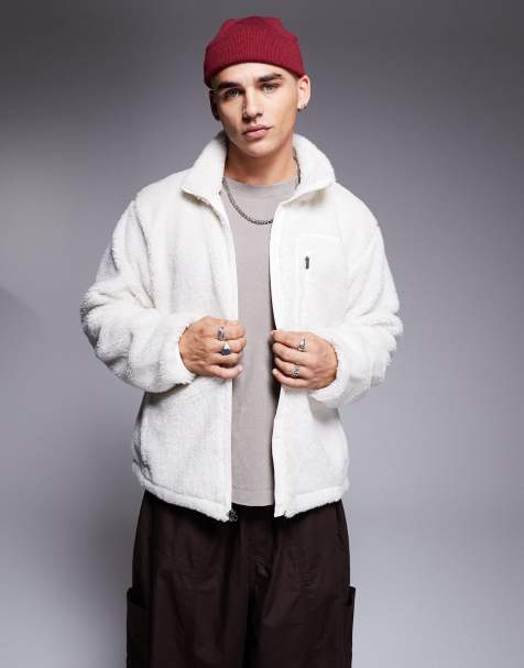 The North Face Extreme Pile heavyweight borg fleece jacket in off white - view 1