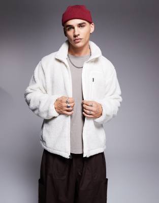 Extreme Pile - Schwere Teddyfleece-Jacke in Wollweiß Weiß 2XL