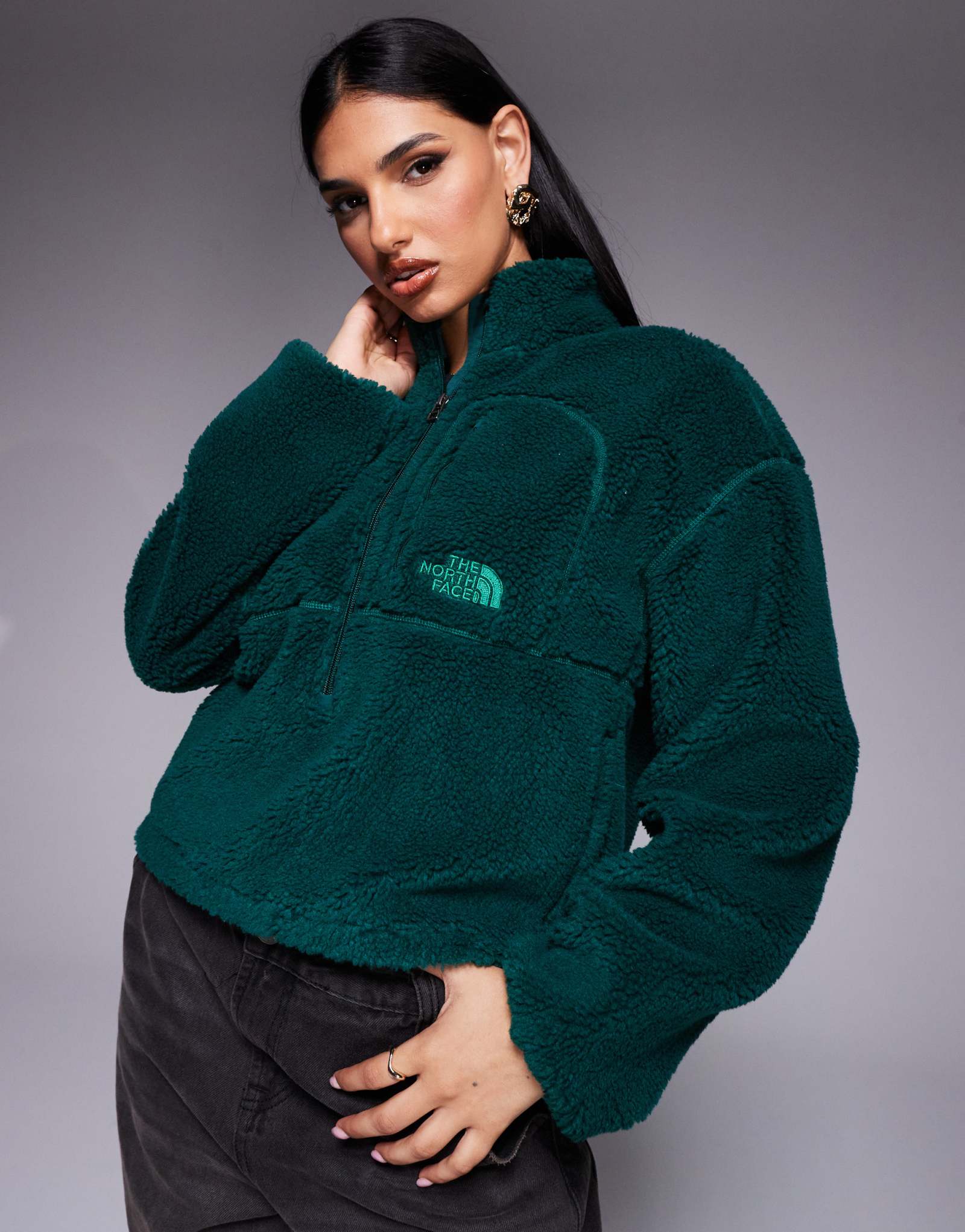 Куртка-пуловер The North Face Extreme сосново-зеленого цвета