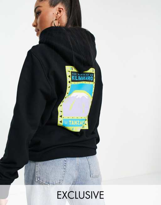 The North Face – Faces – Kapuzenpullover in Schwarz mit Print am Rücken, exklusiv bei ASOS