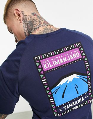 The North Face Faces Kilimanjaro back print t-shirt in navy - ASOS Price Checker
